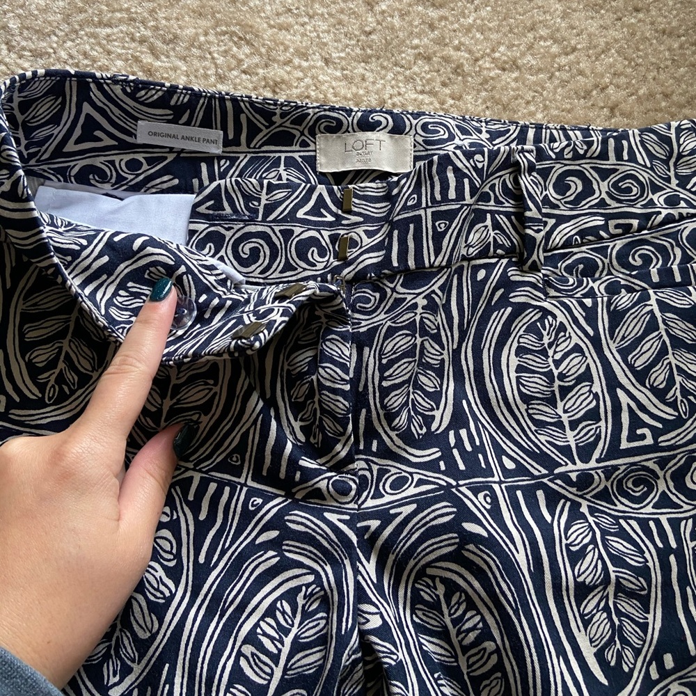 Navy ankle pants